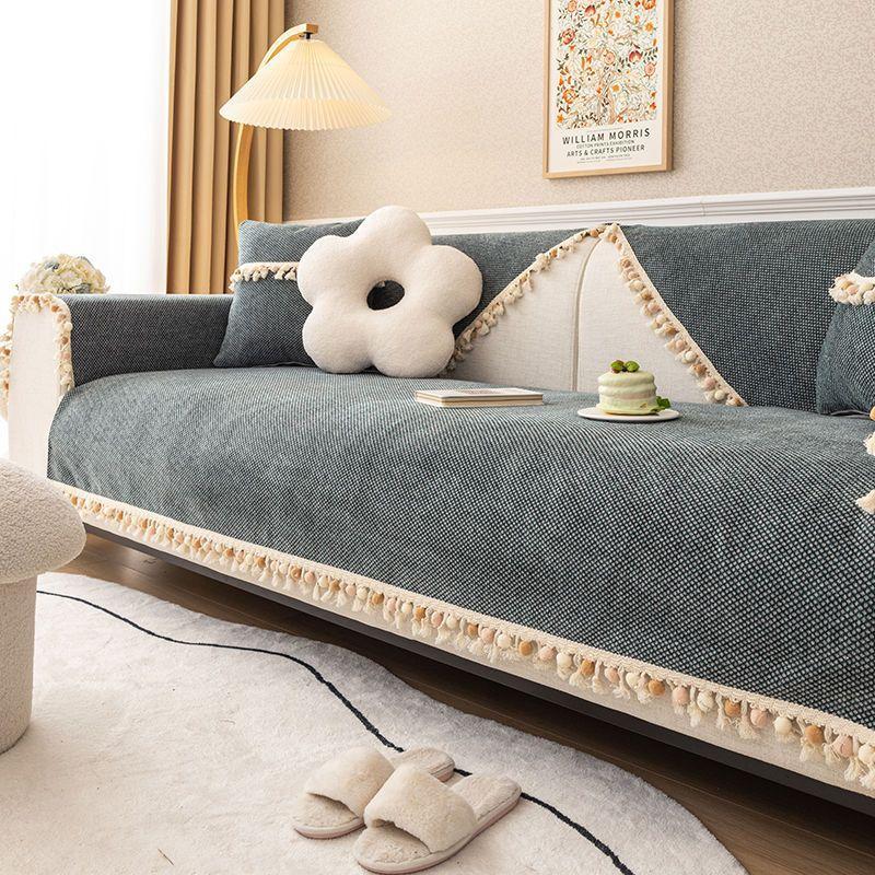 Poduszka na Sofę Hurtownia Chenille Wysokiej Jakości Poduszka Styl Ins Cztery Pory Roku Uniwersalna Antypoślizgowa Pokrowiec na Sofę Zewnętrzny