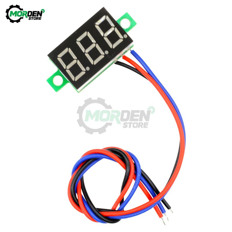 DC 1-11V Mini 1.16" 1 Wires LED Display Digital Voltmeter Blue Red Green Voltage Meter Tester 1V 11V