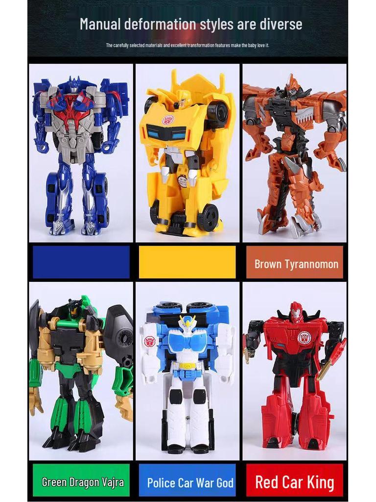 Children's One-Step Transforming Optimus Prime & Bumblebee Autobot Dinosaur Toy