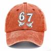 For New PVC Men's Vintage Washed Digital Printed Logo Sunshade Baseball Cap 6-Panel Adjustable