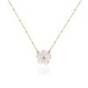 Stainless Steel Simple White Resin Flower Charm Bracelet Necklace for Women Girls Cute Flower Jewelry Sets Accessories Gifts