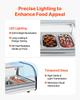VEVOR Sushi Display Case Refrigerator, 52L Commercial Sushi Case, 5-Pan Countertop Showcase with Curved Glass, LED Lighting