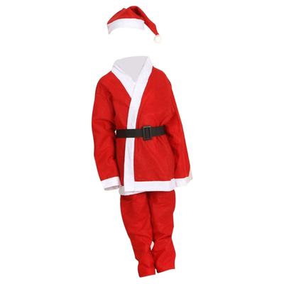Kids Christmas Santa Costume Set Breathable Nonwoven Fabric Role Play Outfits For Holiday Parties School Performances