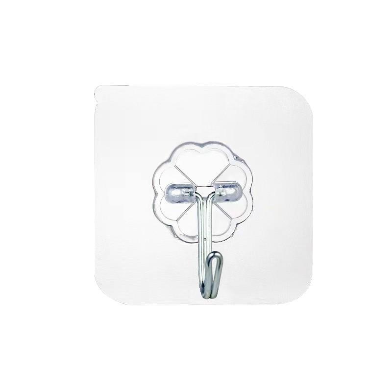 Strong Adhesive Transparent Wall Hook - No-Drill, Load-Bearing, Suction Cup for Kitchen & Household Use