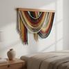 Wooden Bohemian Wall Decor Wall Art Aesthetic Handmade Tassel Tapestry Hand-Woven Cozy Handmade Macrame Wall Hanging Household