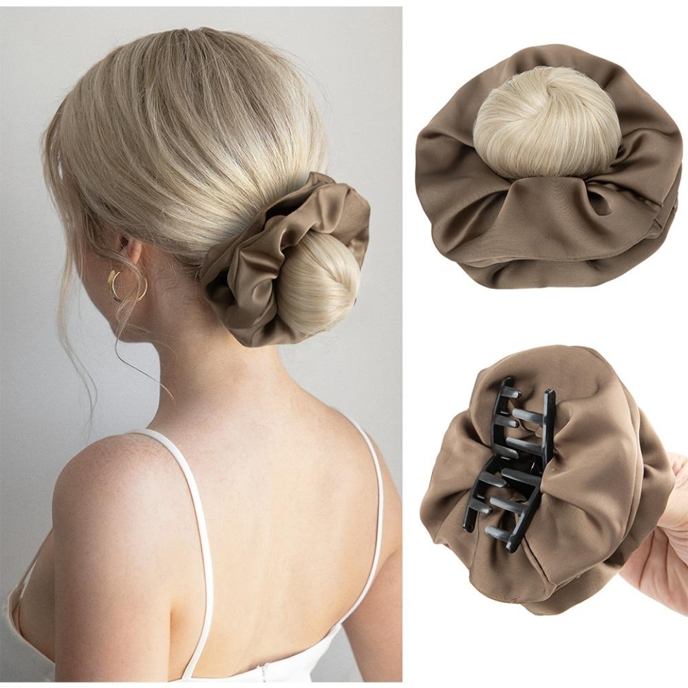 Elegant Influencer-style Hair Tie Synthetic Natural-looking Artificial Flower Bun  for Daily Use