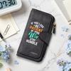 Inspirational Quote Leather Wallet for Daily Use Portable Stylish Long Purse Card Holder