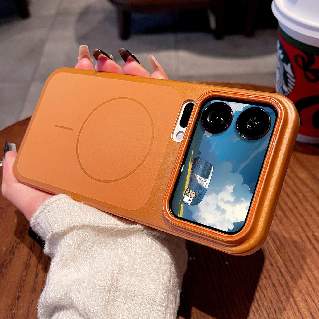 Simple Imitation of Original Metal Paint, Suitable for Xiaomi 17promax Skin-sensitive Magnetic Charging Mobile Phone Case, All-inclusive Dust-proof