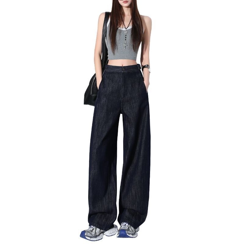 Summer Anti Fade Tencel Relaxed Hide Fat Saber Cut Scythe Casual Denim Pants Women Casual Pants Oversize Denim Trousers