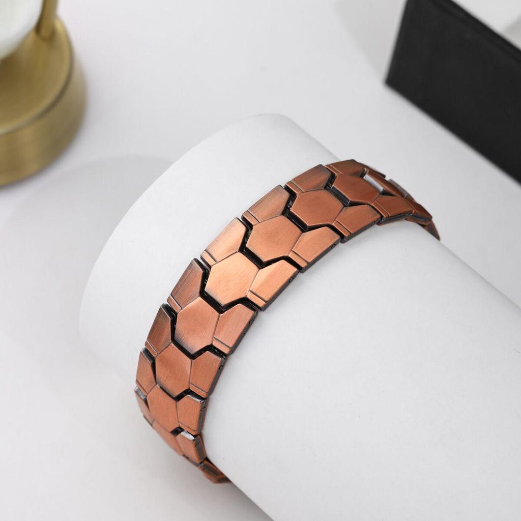 Men's Wide Spherical Hexagonal Magnetic Bracelet – Detachable, Three-Row, Four-in-One Wrist Ornament