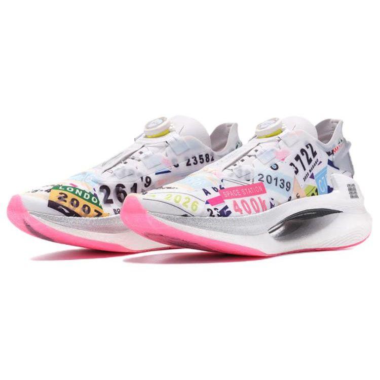 Li Ning Absolute Shadow Lightweight Shock Absorption Low-Top Speed Running Shoes Women Sneaker Pink White ARRS010-1