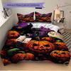 3pcs bedding set Halloween Pumpkins Includes 1 Comforter + 2 Pillowcases, Without Pillow Inserts, Soft Comfortable, Lightweight Breathable,
