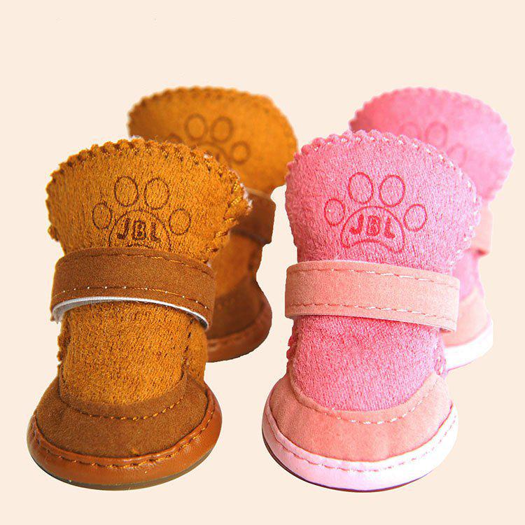 

Водонепроницаемая зимняя обувь для собак тедди - Хлопковые ботинки для питомцев на осень и зиму 2# кофейный