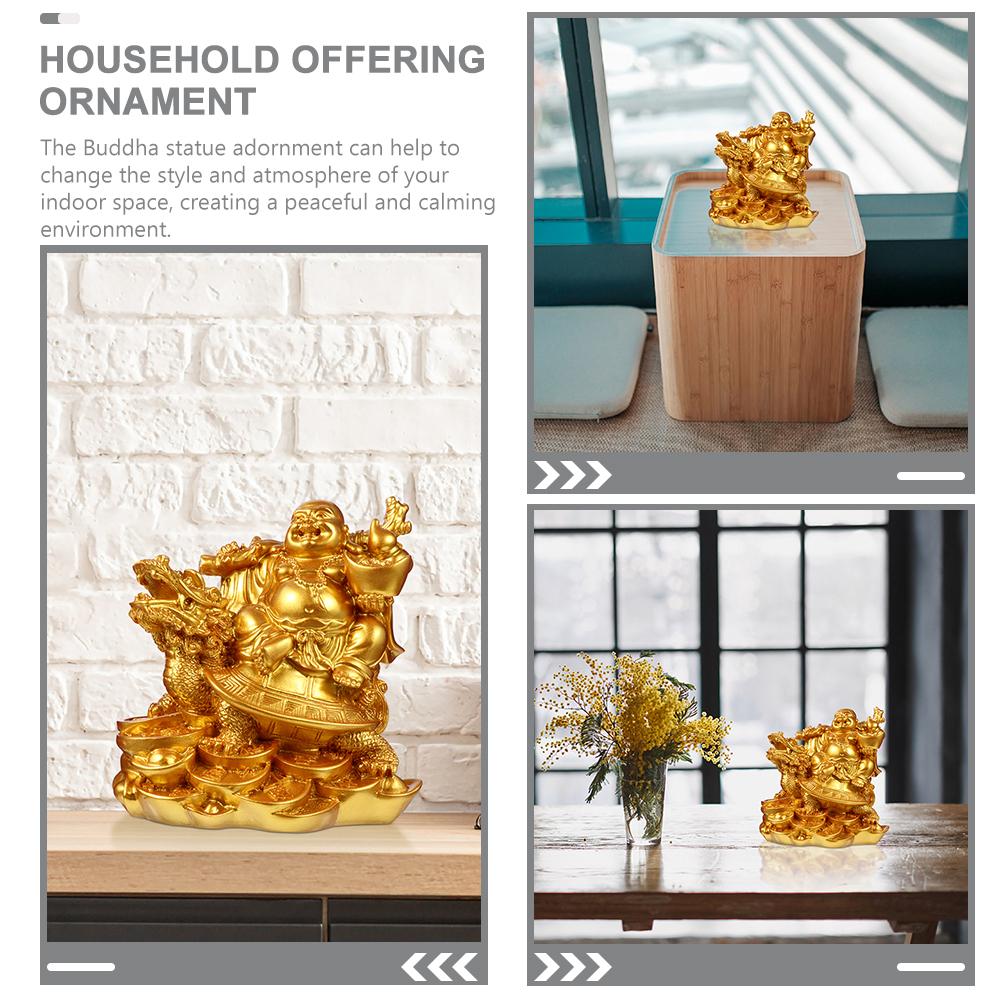 Statuen Handwerk Dekor für Zuhause Retro Harz Schreibtisch Buddha Schmuck Zarter Tisch Golden Haushalt Büro
