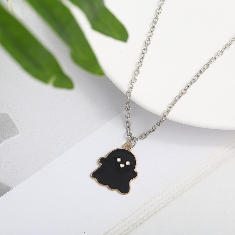 Cute Ghost Halloween Necklace Gift For Kids Lovely Girls Women's Small Chain Necklace Jewelry