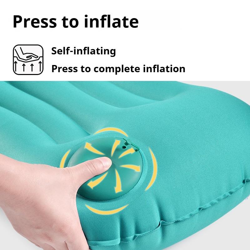 Ultralight Inflatable Pillow Flocking Neck Ergonomic PVC for Office Nap Outdoor Camping Travel Backpacking