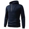 Men's Solid Color Half-Zip Sweatshirt Hoodie Men's Sports Large Size Casual Sweatshirt