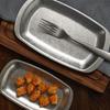 Stainless Steel Dinner Plate Retro Style Steak Plates Fruit Dish Serving Tray  For BBQ Dim Sum