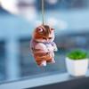 2D Car Cute Cat-Shaped Pendant  Interior Mirror Hanging Keychain Realistic Animal Rearview Car Schoolbag Decor Accessories