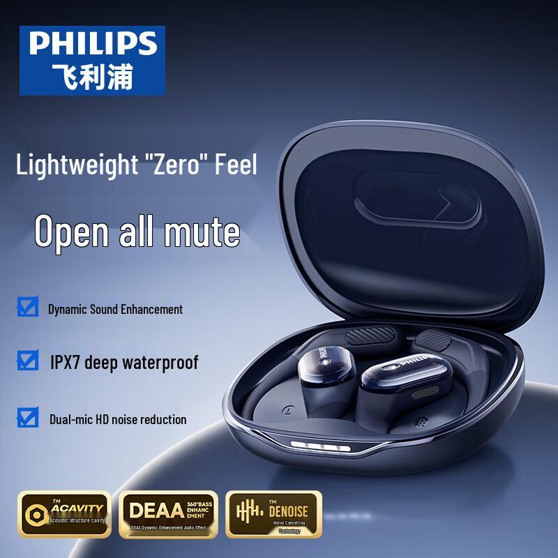 

Philips TAT3759 Open-Ear Ear-Hook Bluetooth Headphones