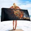 Cool Cheetah Beach Towel Wild Animal Print Bath Towel for Spa Travel Yoga Sport Camp Hiking Microfiber Quick Dry Swimming Cover
