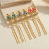 Atoztide Bohemia Abalone Shell Long Tassel Earring For Women Stainess Steel Multiple Style Heart Flower Drop Earring Jewlry Gift