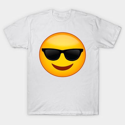 T-Shirt Damen Emoticon Partnerkostüm Lustiges Emoticon Sonnenbrille Harajuku Print Kawaii T-Shirt Sommer Kurzarm Damen T-Shirt Top Tee