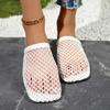 Fashion 2025 Summer Closed Toe Women's Slippers Fashion Mesh Hollow Out New Concise Plus Size Best Seller Comfortable Flat Slippers