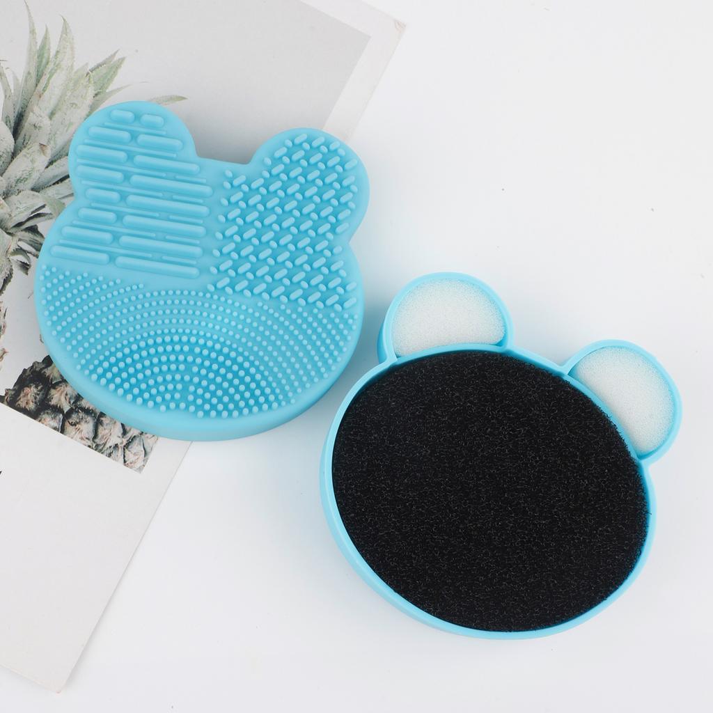 1pc Silicone Makeup Brush Cleansing Mat Wet Dry Double Use Brush Cleaner Bear Shaped Comestic Brush Washing Tool