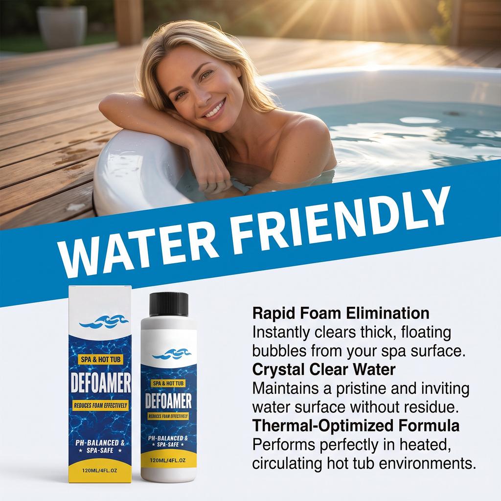 Hot Tub Defoamer 120 oz - Foam Reducer for Spa and