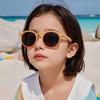 Trendy Polarized Kids Sunglasses UV400 Protection for Girls Boys Cute Fashion Round Style Toddler Shades Age 3-12 Children