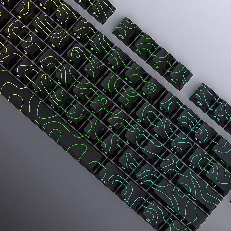 Keycaps 4.0 Version Shine Through 97 Key Pbt Profile Side Print Backlit For Mx Gamer Mechanical Keyboard