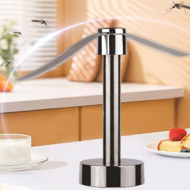 

Portable Stainless Steel Fly Repellent Fan Silent Battery Power Automatic Fly Trap Keep Flies Away Table Pest Fan Home Outdoor onesize
