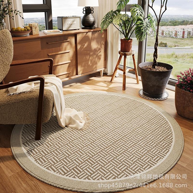 French Round Carpet High-End Living Room Bedroom Bedside Dirt-Resistant And Easy To Take Care Of Non-Slip Floor Mat Rocking Chair Carpet