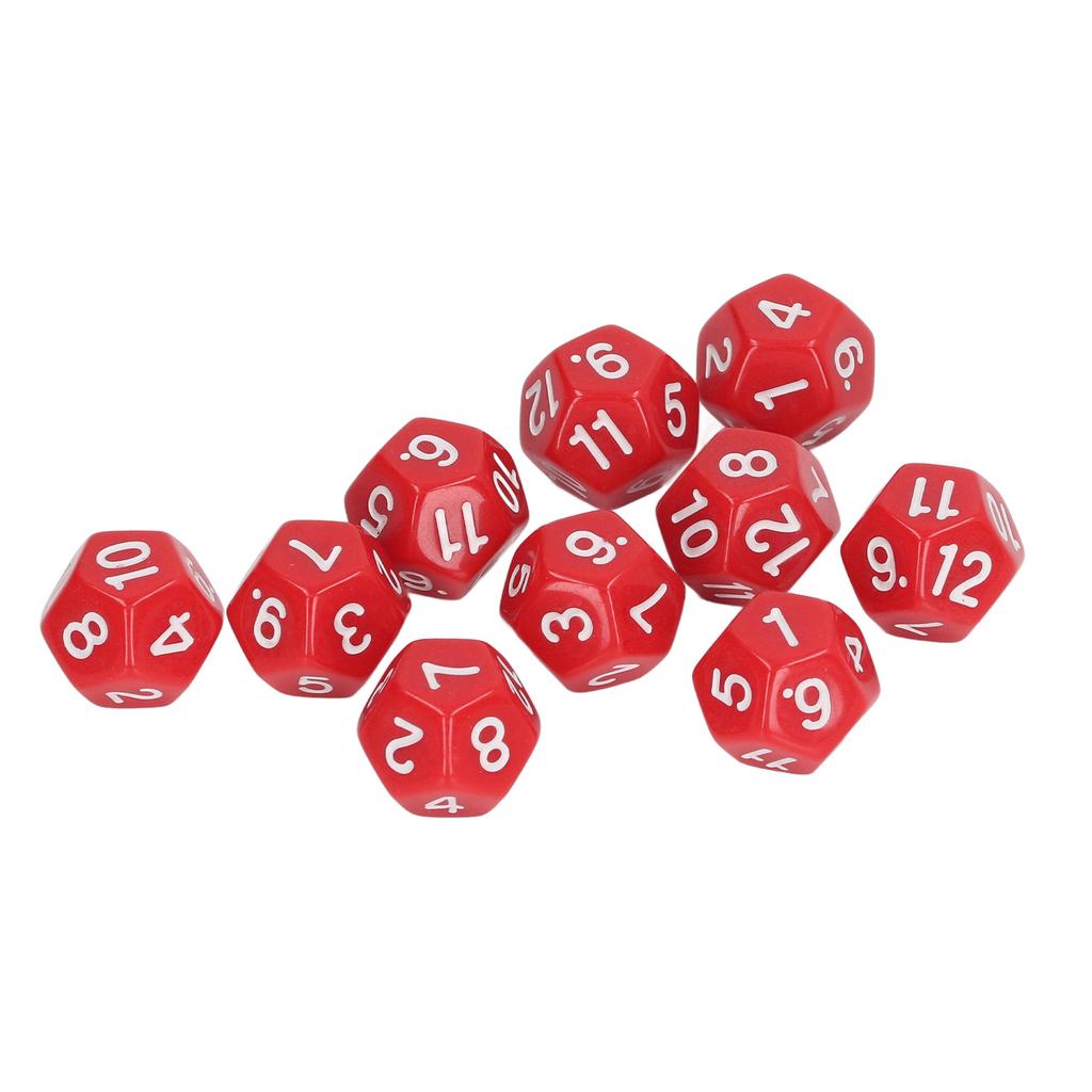 40Pcs 12 Sided Dice Set Polyhedral Dice for Family Party Board Game Pub Club Game Red