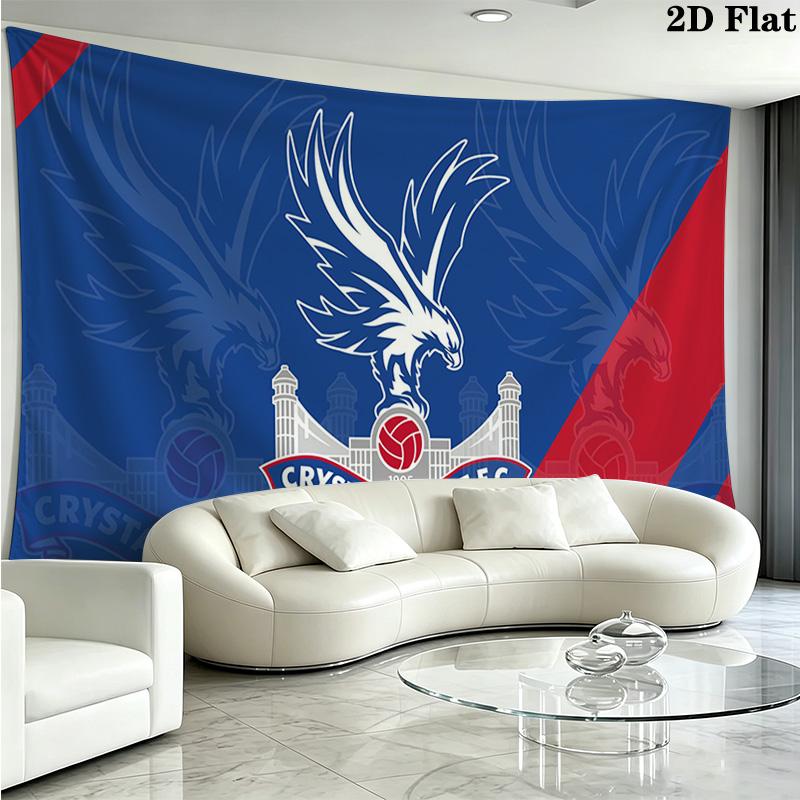 Tenture murale Crystal Palace FC Accrochage mural esthétique Couverture en tissu imprimé Tapisseries décoratives pour chambre à coucher salon Décoration d'intérieur