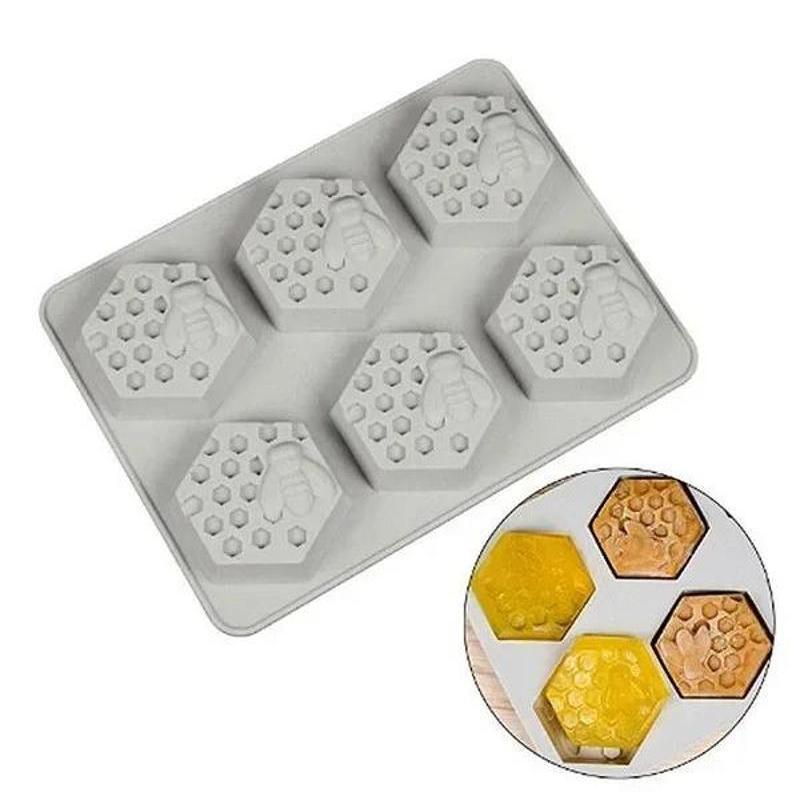 Bee Shaped Silicone Mold Honeycomb Design DIY Handmade Soap Mould Creative Cake Decoration Craft Making Supplies