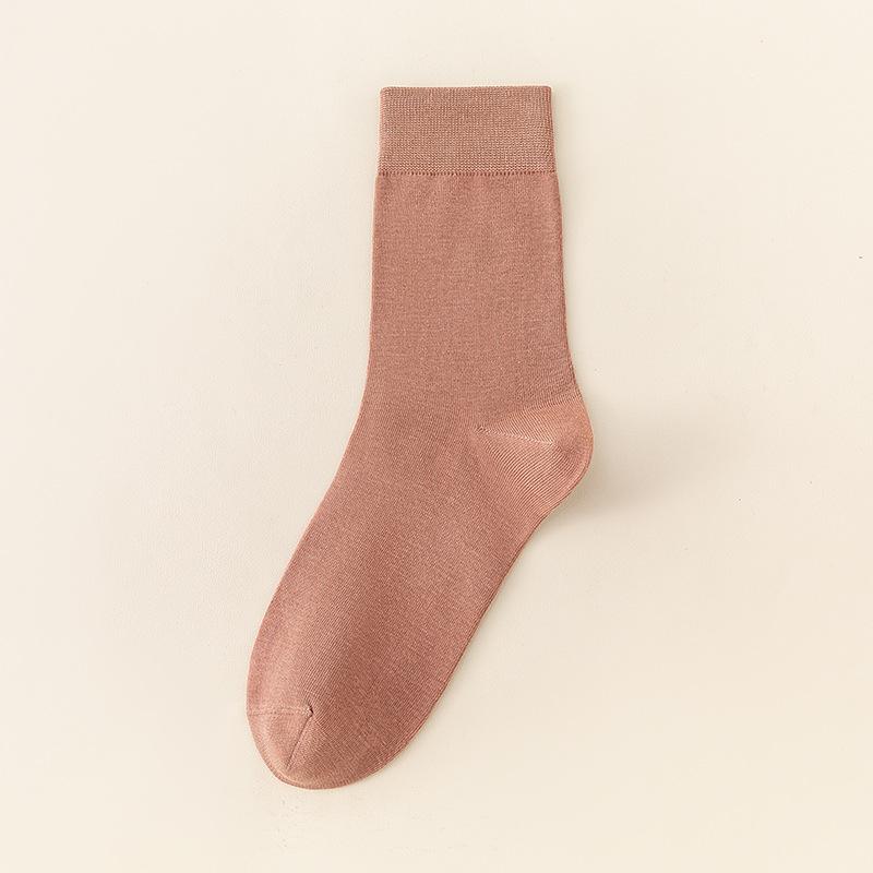 Socks Men's Mid-calf Socks Cotton Anti-odour Sweat Autumn and Winter Boneless Solid Colour Stockings Large Size Men's Business Socks
