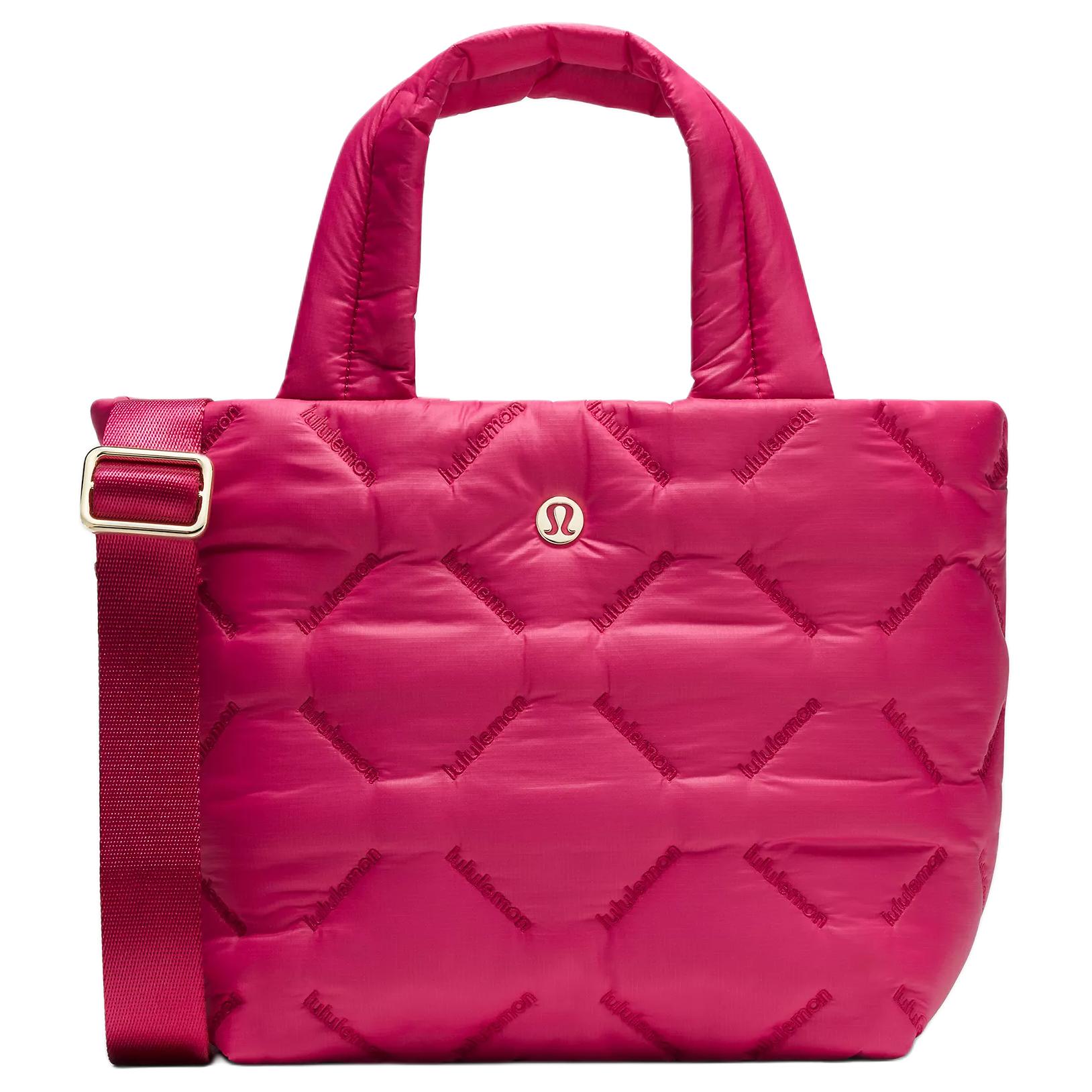 Lululemon Quilty Pleasures 5L Tote Bag Minimalist Versatile Nylon Polyester Faux Leather Women handbags Berry-Red LW9GC1S-021363 Berry Rum Red/BRML