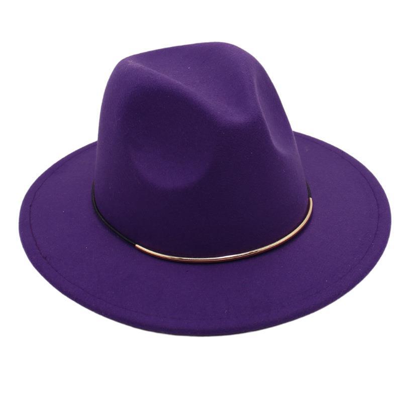 Top Hat Wool Felt Hat Men'S And Women'S Wool Hat Jazz Hat Flat Edge Sun Hat Tide