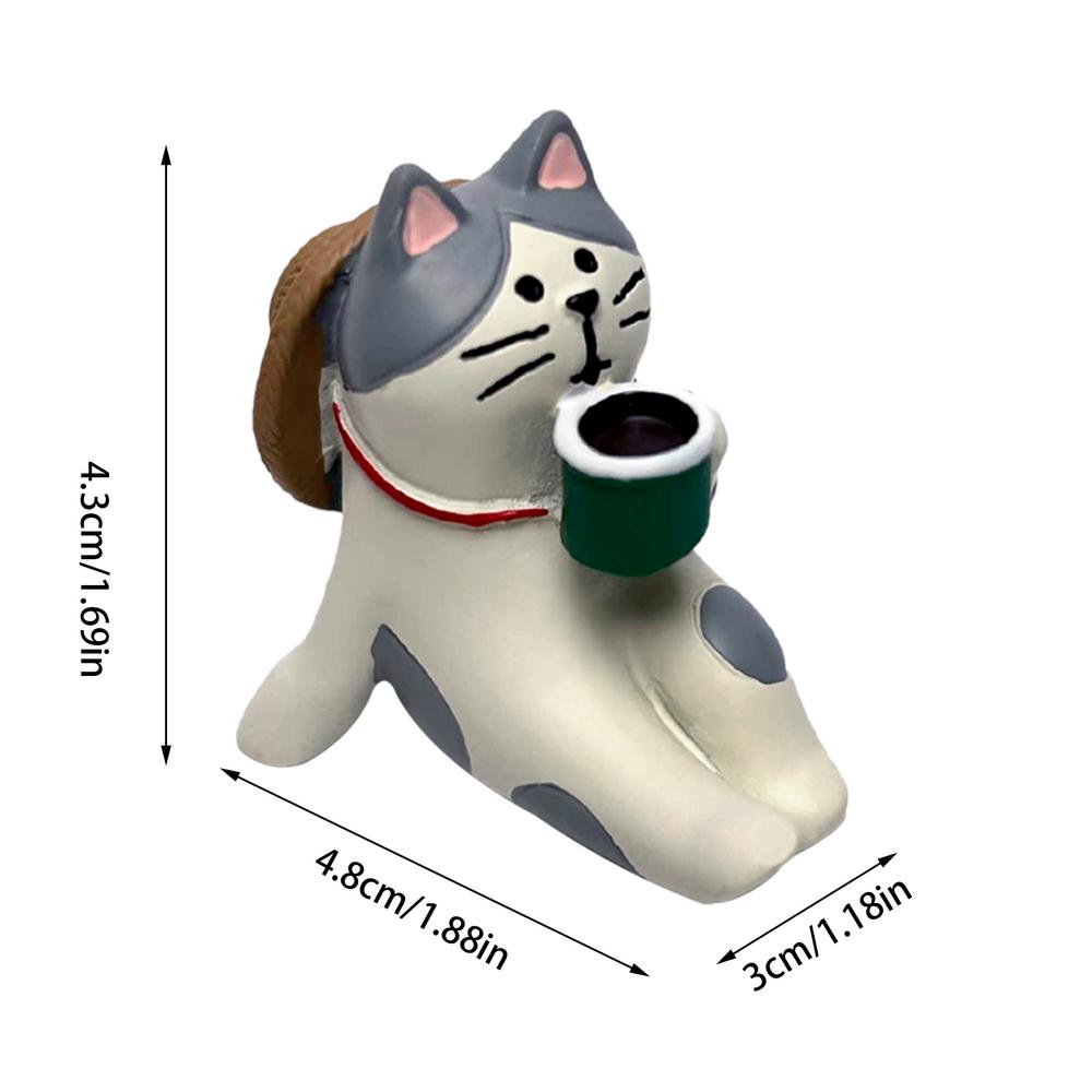 Cute Healing Kitten Ornaments For Car Dashboard Resin Cat Figure Car Interior Decorative Cat Ornament Vehicle Accessories