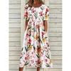 Summer New Mid-Rise Women's Casual Crew Neck Print Women's Dress