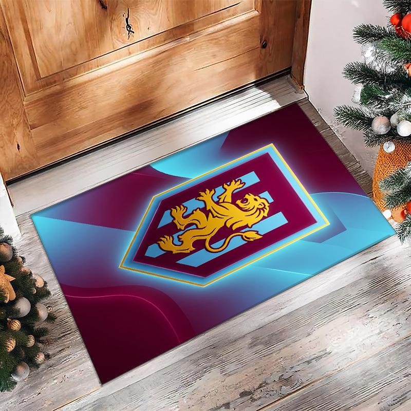 Tappeto in Velluto di Cristallo con Stampa Calcio Aston Villa, Comodo Assorbente d'Acqua Antiscivolo Tappeto per Pavimenti Interni