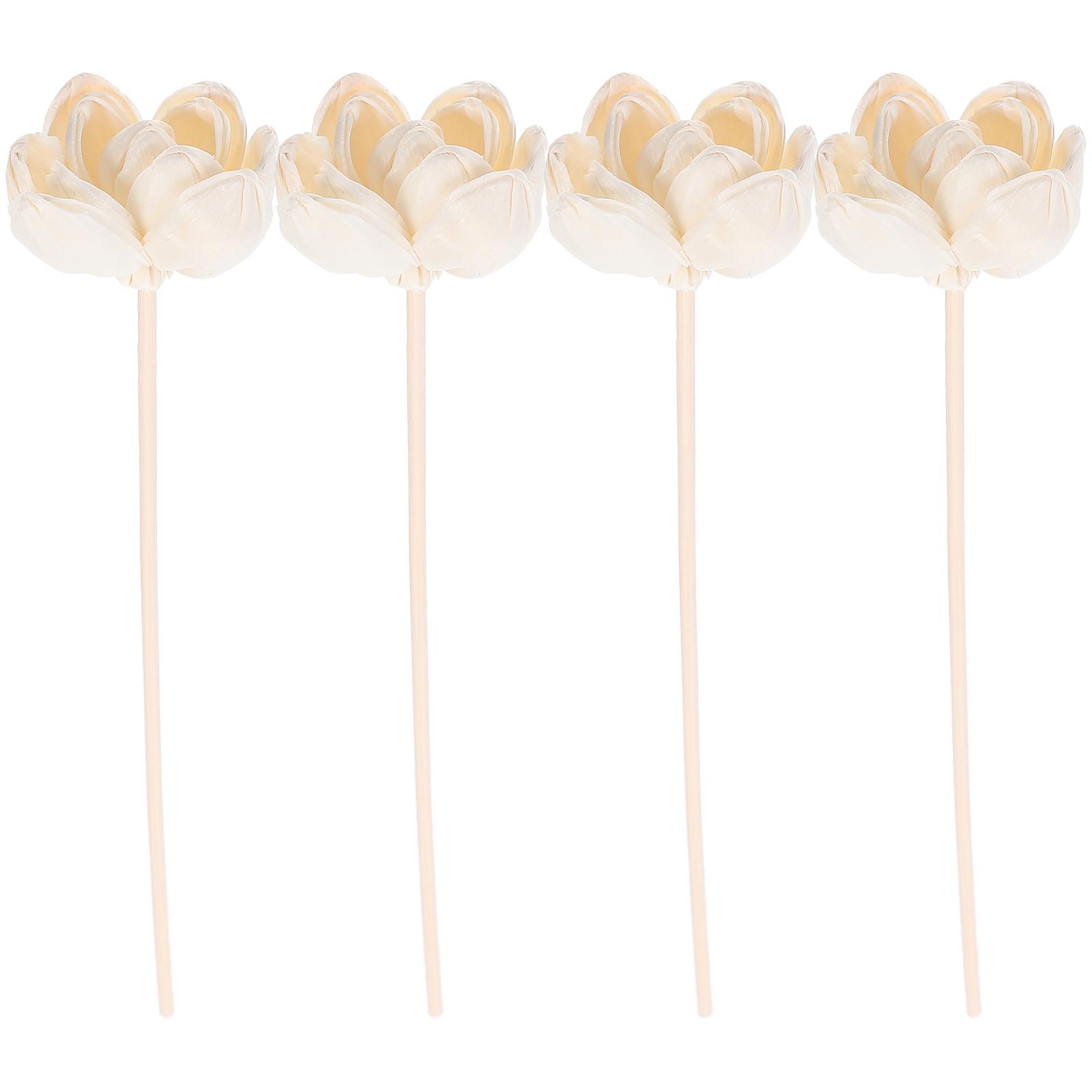 

4Pcs Artificial Dry Flowers Essential Oil Diffuser Sticks Diy Craft Home Office Desk Flower Diffusers Aroma Room Freshener Gift
