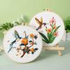 Diy Handmade Embroidery Material Kit Hummingbird Kingfisher Flower Bird Flying Bird Fabric Embroidery Kit For Beginner Adult
