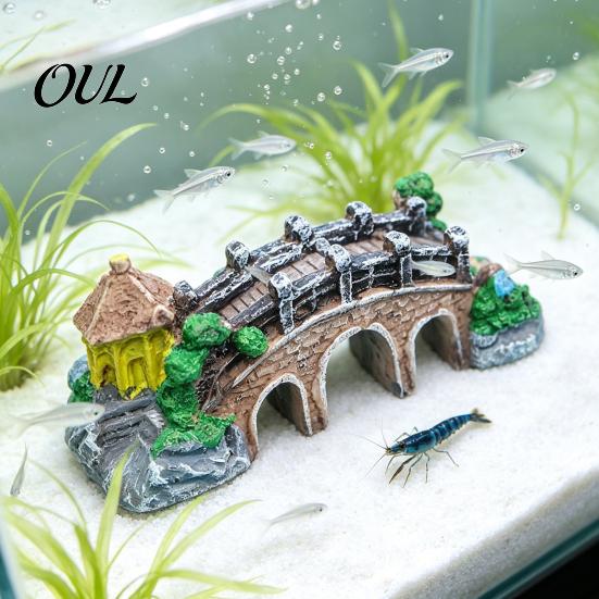 Resin Landscape Decor Aquarium Bridge Ornament, Arch Miniature Fish Tank Decor, Reptile Terrarium Mini Model for Terrarium, Fairy Garden Accessories