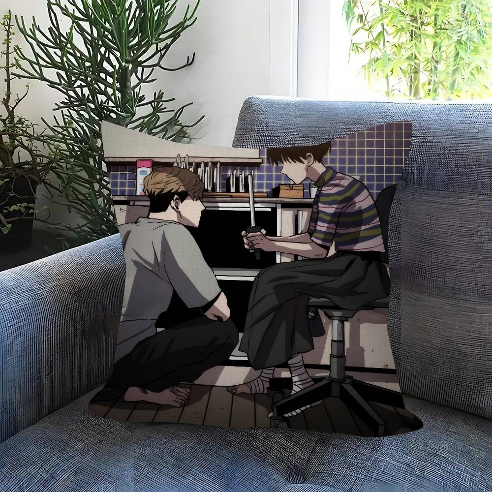 Korean Manga Killing Stalking Vintage Pillow Cover For Bedroom Room And Living Room Sofa Decorative Cushion Cover