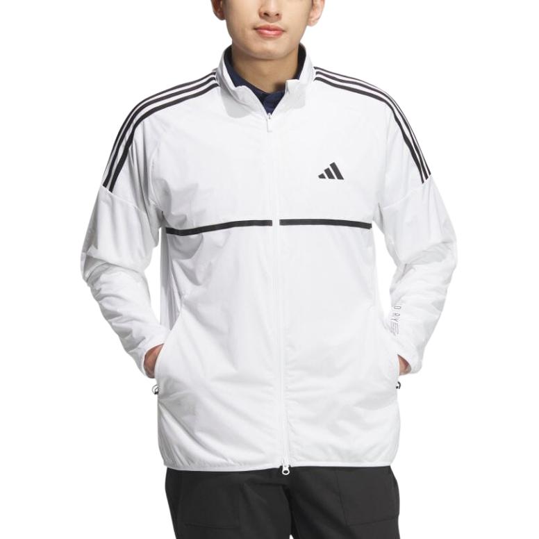 Adidas Rdy Retro Sports Stand Collar Jacket Striped Zipper Windbreaker Long Sleeve Jacket Men Jackets White IM6435