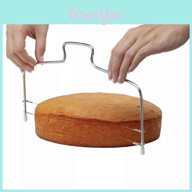 Adjustable 8-slice Stainless Steel Bread And Cake Slicing Tool With Dual And Single Wire Features