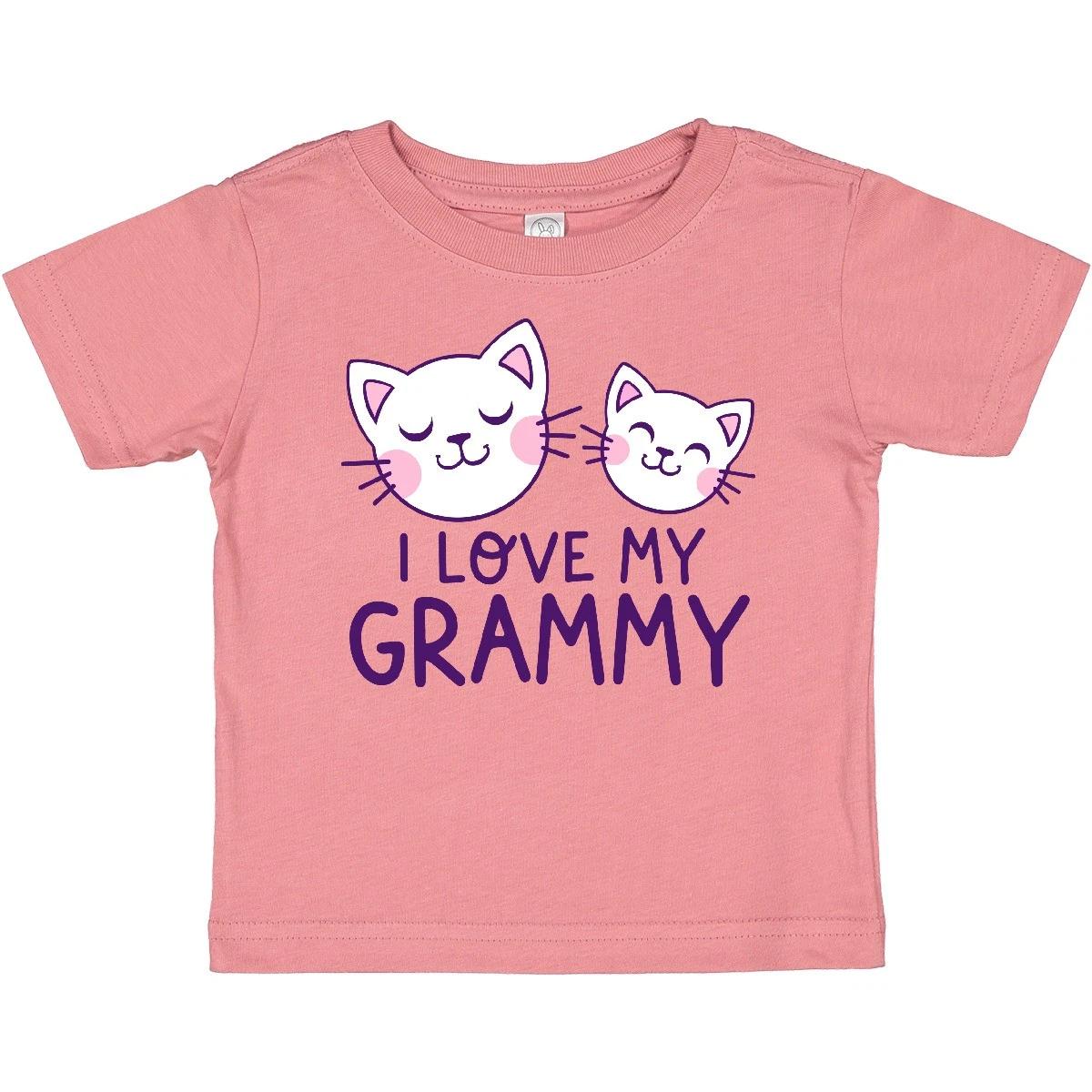 Inktastic I Love My Grammy Baby T-Shirt Grammys New From Granddaughter Cute Cat 130